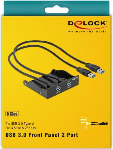 Image du produit Delock 61828 Panneau avant USB 3.0 2 ports