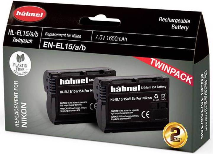 Actual product image Hähnel HL-EL15HPa/b, 2pcs camera battery replaces original battery EN-EL15 7 V 1650 mAh (Camera battery)