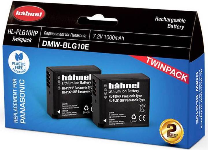Actual product image Hähnel HL-PLG10, 2 camera battery replaces original battery DMW-BLG10E 7.2 V 1000 mAh (Camera battery)