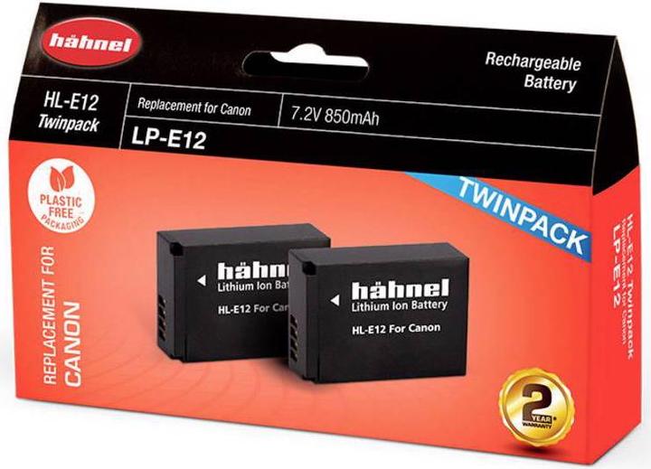 Produktbild Hähnel HL-E12, 2er Kamera-Akku ersetzt Original-Akku LP-E12 7.2 V 850 mAh (Kamera Akku)