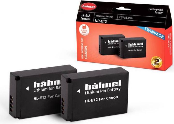 Produktbild Hähnel HL-E12, 2er Kamera-Akku ersetzt Original-Akku LP-E12 7.2 V 850 mAh (Kamera Akku)