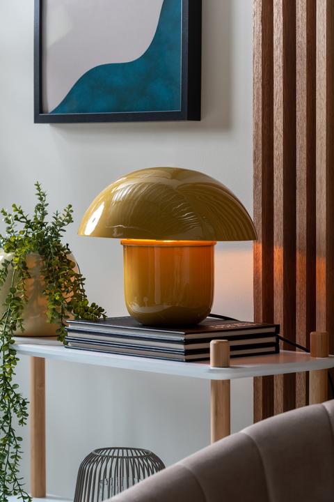 Actual product image Leitmotiv Tafellamp Fat Mushroom - Metaal - Oker - 29x25x29 cm (BxHxD) - Honey Yellow - E14/max 15W (E14)