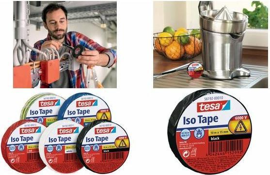 Produktbild tesa Elektro Isolierband, hitzebeständiges Klebeband zum Isolieren, Reparieren & Bündeln (19 mm)