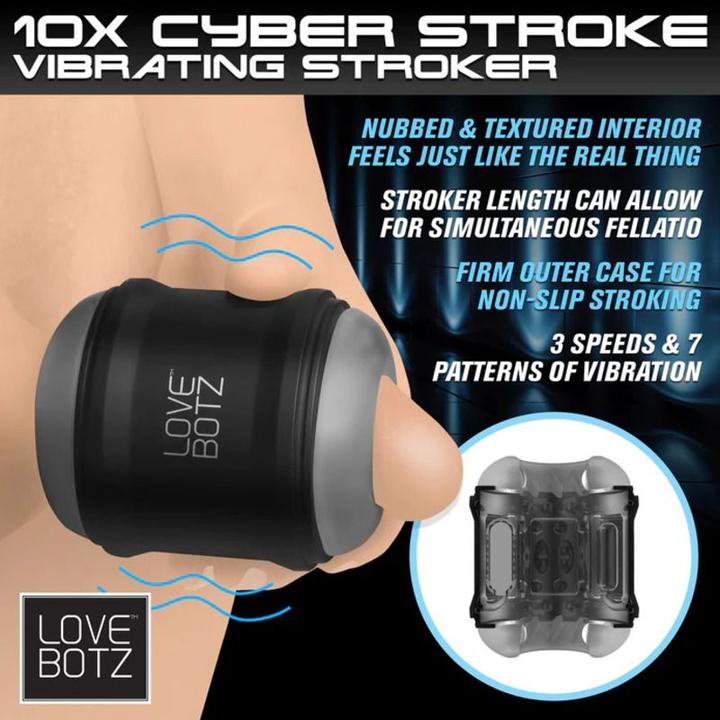 Actual product image XR Brands Cyber Stroke Vibrating Stroker