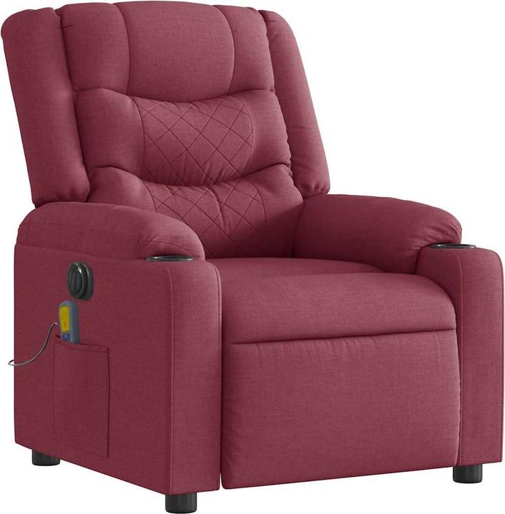 Image du produit VidaXL Fauteuil de massage électrique vin rouge tissu