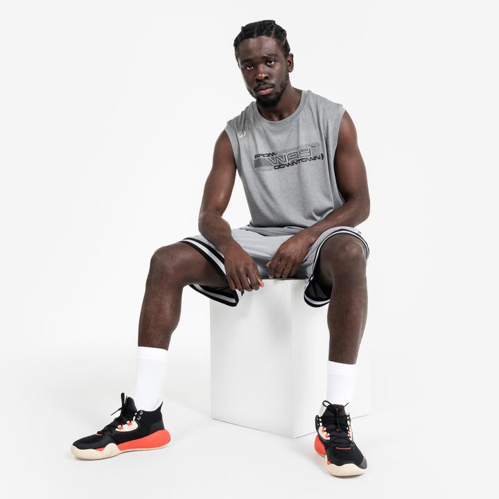 Actual product image Kipsta Damen/Herren Basketball Trikot ärmellos - Fast 500 grau (XXL)