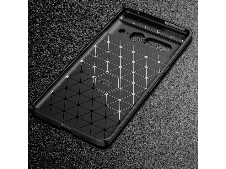 Actual product image Screenguard Google Pixel 7 Pro Cover Carbon Design TPU Case (Google Pixel 7 Pro)