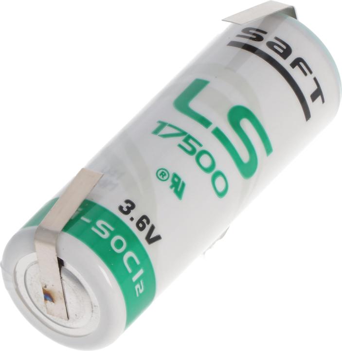 Actual product image Saft Battery LS17500, Size A, with solder tag U-shape (1 pcs., 14500, 3600 mAh)