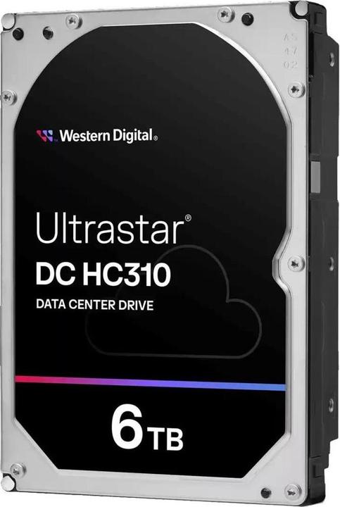 Actual product image WD Ultrastar DC HC310 8.9cm 3.5inch 26.1MM 6000GB 256MB 7200RPM SAS ULTRA 4KN SE P3 (6 TB, 3.5", CMR)