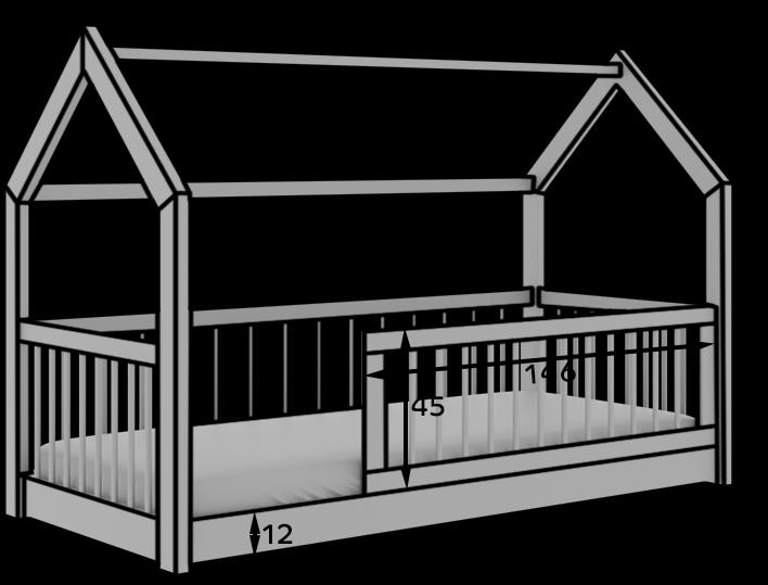 Produktbild ADRK Furniture Graja Hausbett mit Matratze (200 x 90 cm)