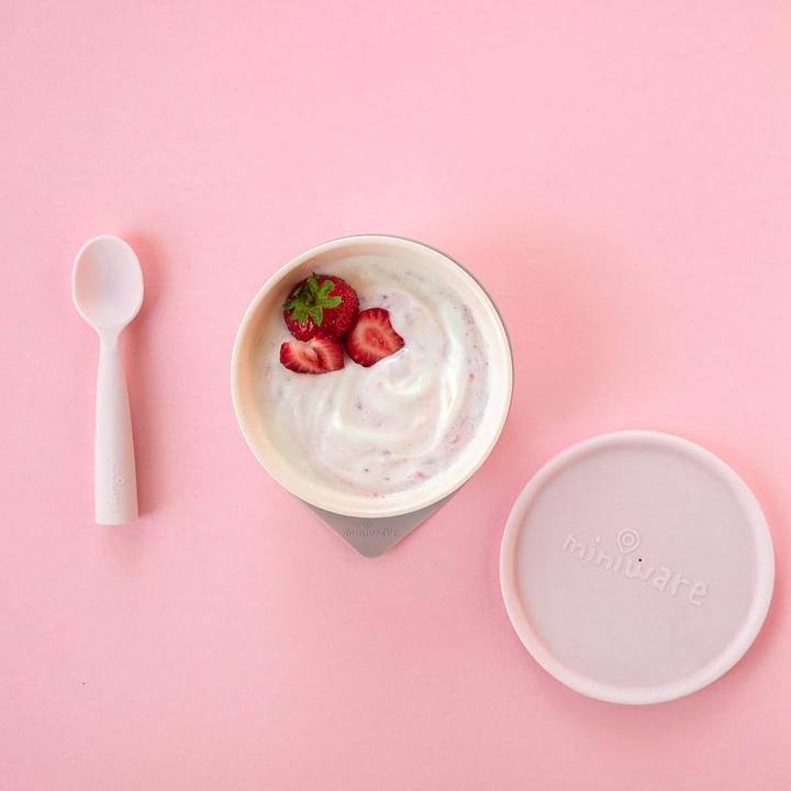 Actual product image Miniware First Bite Tableware Set, Vanilla/Cotton Candy