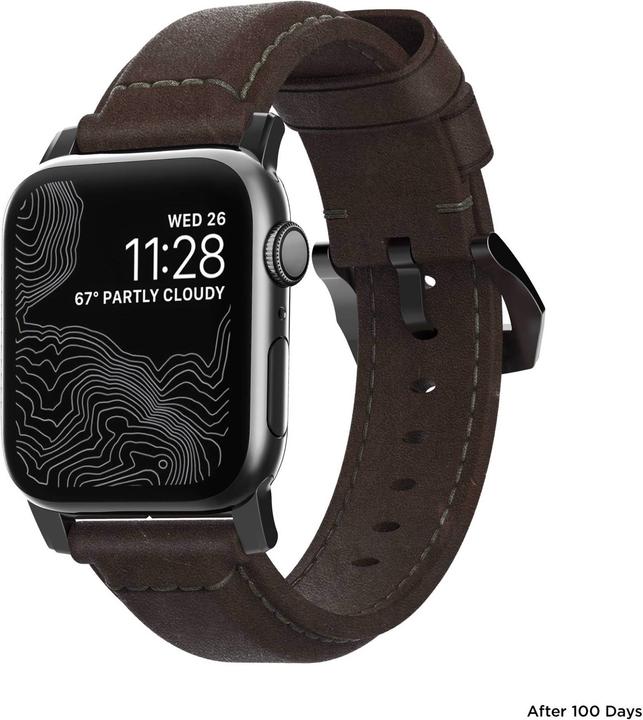Actual product image Nomad Traditional Strap Leather Brown Connector Black 40/38 mm (40 mm, Leather)