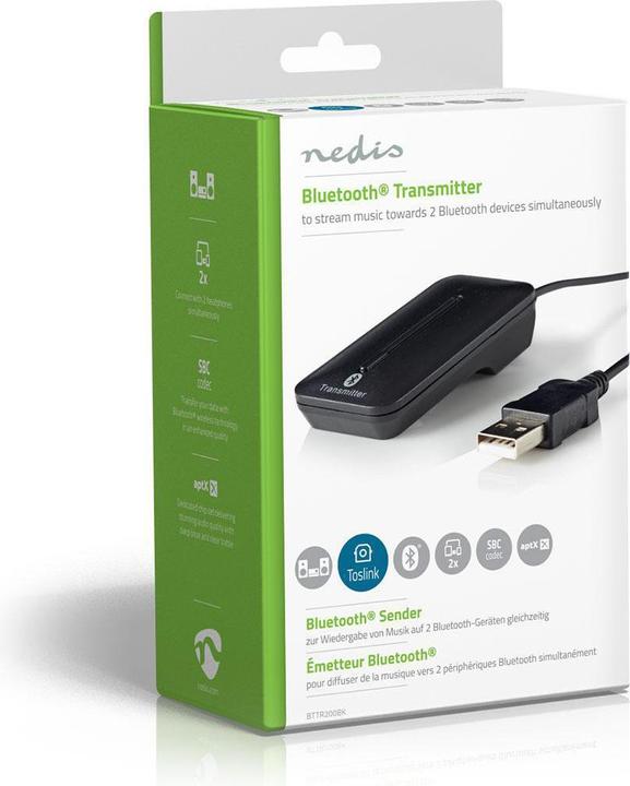 Actual product image Nedis Bluetooth® Transmitter | Connections - Input: 1x TosLink (Transmitter & Receiver)