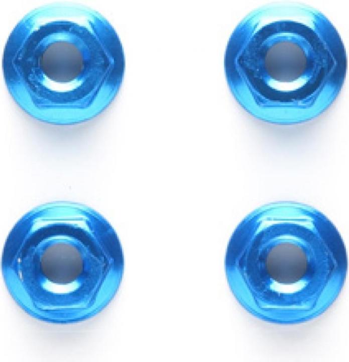 Tamiya 4mm ALU Serrated Nut (4) blue