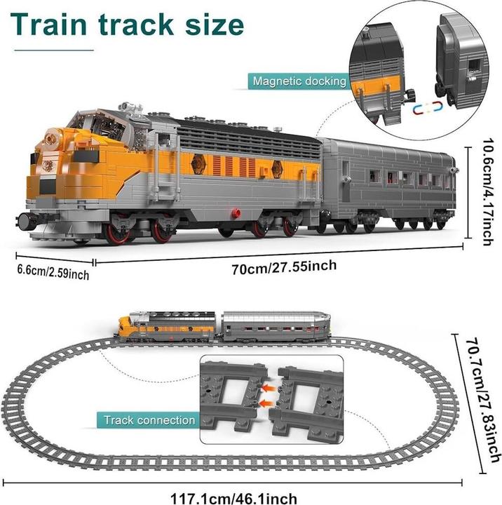 Actual product image Mould King USA EMD F7 WP diesel locomotive