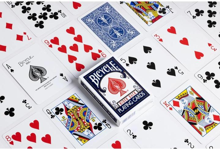 Actual product image Megagic Bicycle cards red or blue (German)