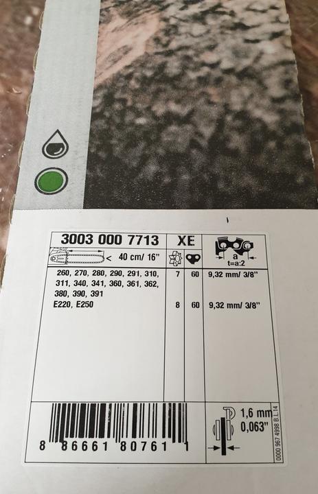 Productafbeelding Stihl Kettingspoor L04 40 cm 14 inch 1,6 mm 0,063 inch 3/8 inch (Kettingzaag, Kettingzaagzwaard)