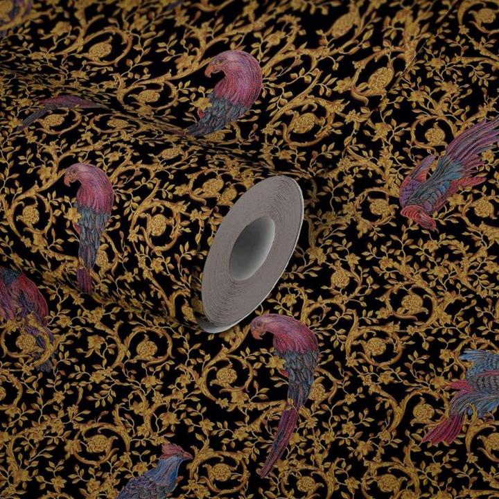 Actual product image Versace Barocco birds textured wallpaper (70 x 1000 cm)