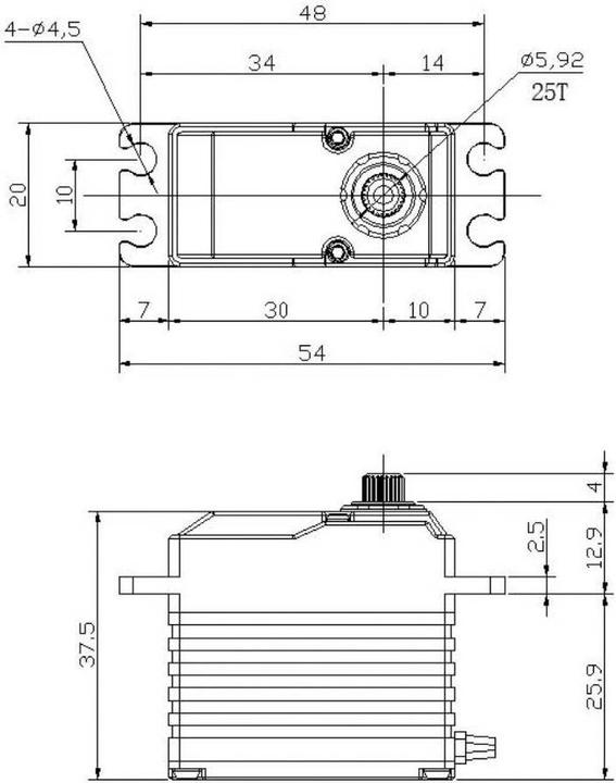 Produktbild TSP Racing Servo T81 BHMW 45 Kg Waterproof IP67 Standard