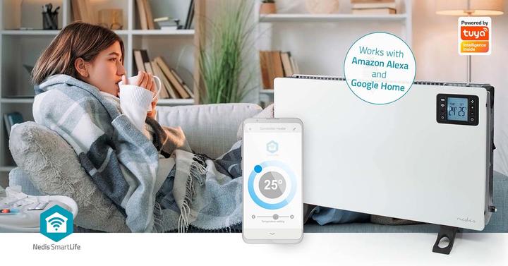 Produktbild Nedis SmartLife Convectorkachel - Wi-Fi - 2000 W - 3 Warmte Standen - LCD - 5 - 37 C - Instelbare thermost (2000 W)