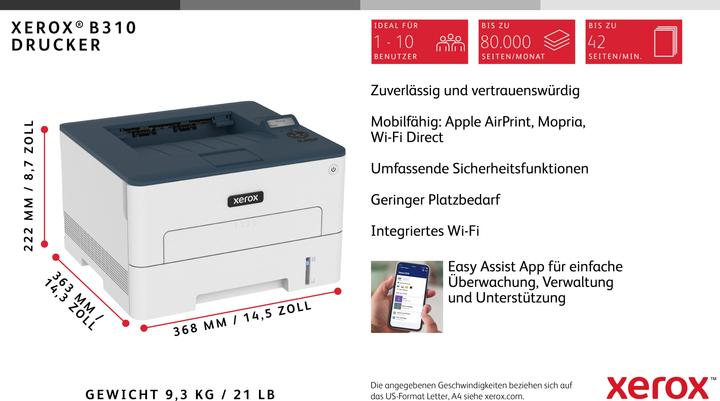 Actual product image Xerox B310 Printer b/w (Laser, Black and white)