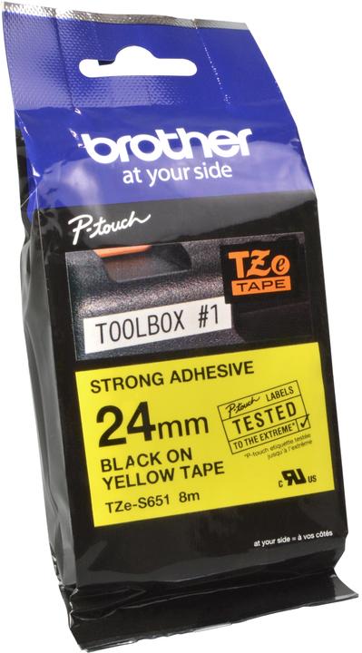 Actual product image Brother TZe-S651 (2.40 cm, Yellow)