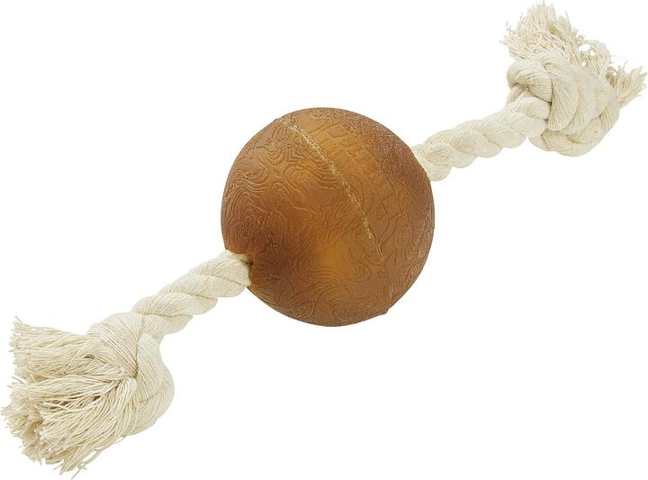 Wolters Hunde-Spielzeug Pure Nature Spielball am Seil, M, 22 cm (Kauspielzeug Hund)