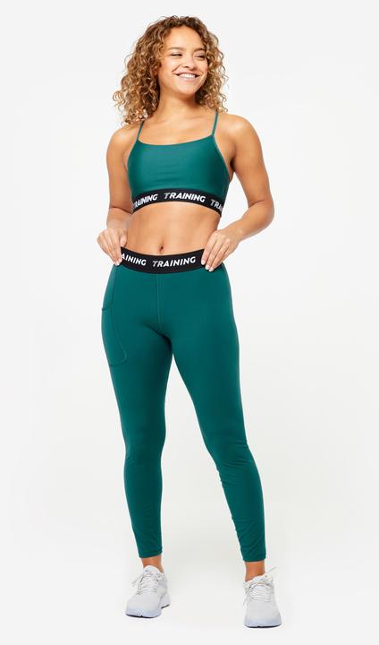 Image du produit Decathlon Soutien-gorge de sport Bustier Femme fines bretelles croisées - turquoise (XL)