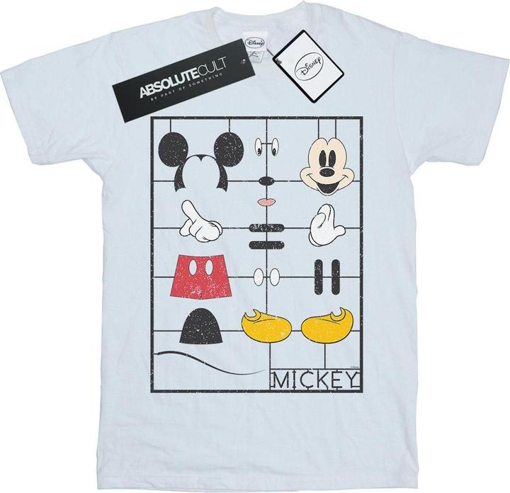 Actual product image Disney Womens/Ladies Mickey Mouse Construction Kit Cotton Boyfriend T-Shirt (M)