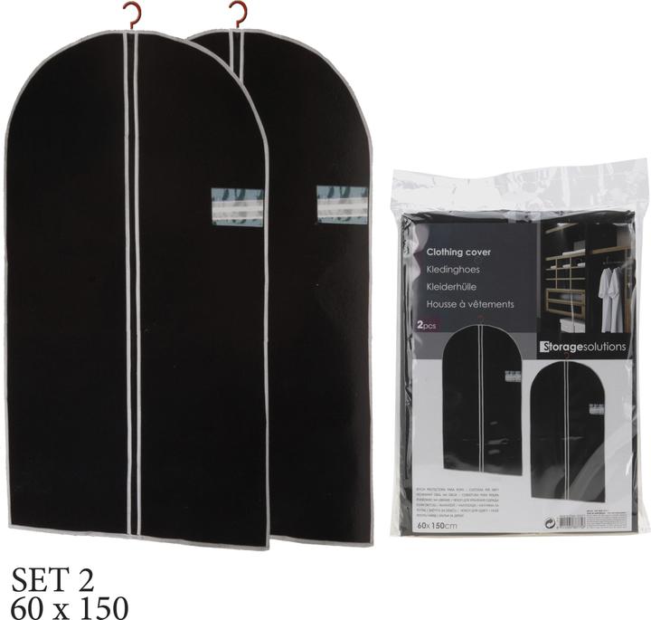 Produktbild Storage Solutions Kleiderschutzhülle mit Reissverschluss & Beschriftungsfenster, 2 Stück