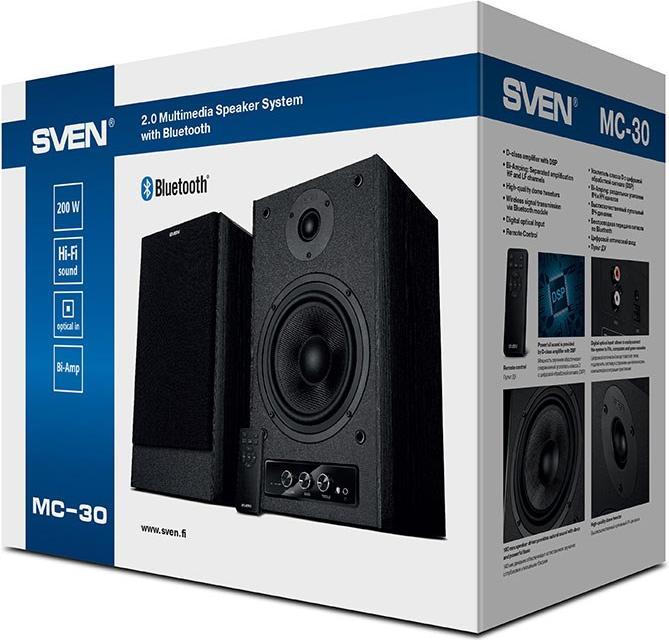 Actual product image Sven MC-30 Timbre and volume front control Digital optical Input Remote control Bluetooth