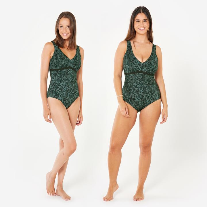 Actual product image Nabaiji Women’s aquafitness 1-piece swimsuit - Rosy green (40, 42)