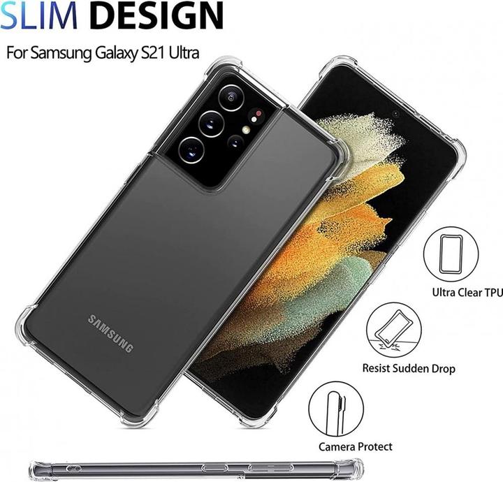 Actual product image Screenguard Samsung Galaxy S21 Ultra hull Crystal Soft Airbag Bumper (Samsung Galaxy S21 Ultra)