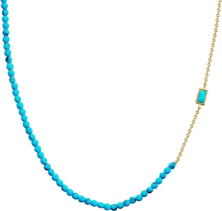 Glanzstücke München Damen Sterling Silber Türkis (rek.) gelbgold 40,0 cm Basiskette + 5,0 cm Verlängerung - 26933 (Sterling Silber, 40 - 45 cm)