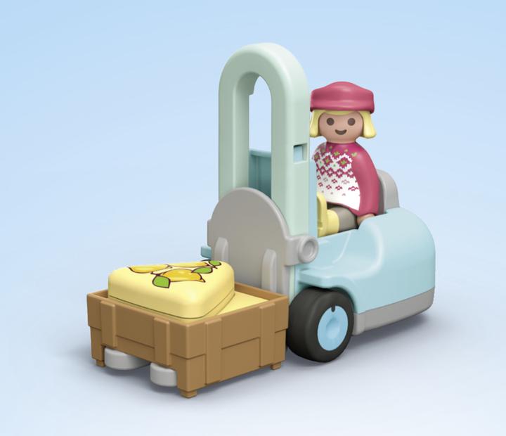 Immagine prodotto Playmobil 71691 Playm. 1.2.3: Bancarella e carrello elevatore per mercato biologico (71691)