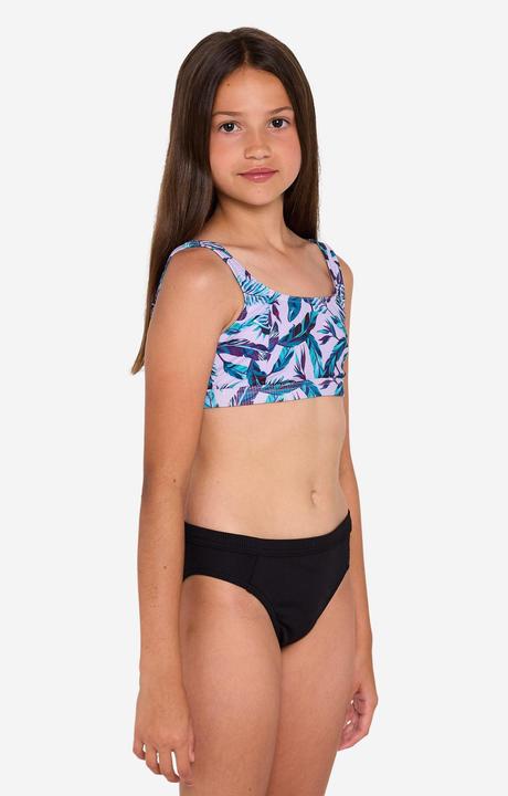 Actual product image Olaian Bikini-Oberteil Mädchen Bustier verstellbar 500 Nora violett geblümt (10, 11, 12)