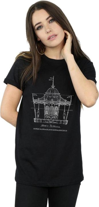 Immagine prodotto Disney Mary Poppins Carousel Sketch Maglietta Ampia Donna (XXL)