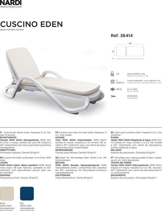 Image du produit Nardi Eden (59 x 186 cm)