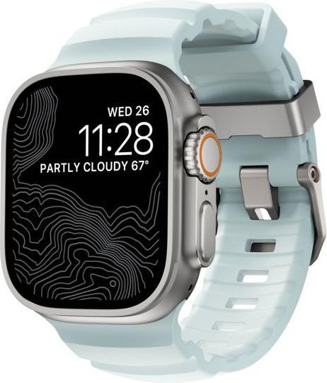 Nomad Rocky Point Band 46/49mm Icy Blue Glow Connector Natural (Compression moulded fluororubber (FKM))
