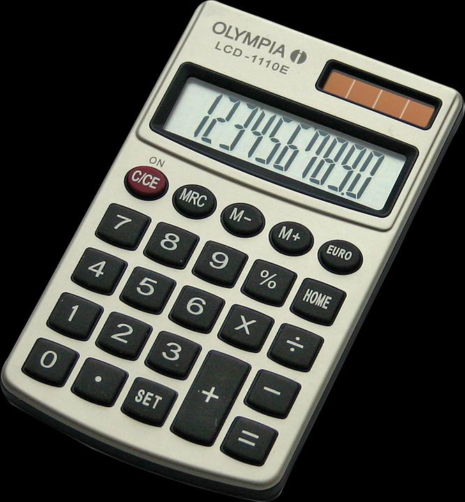 Produktbild Olympia Taschenrechner Modell LCD 1110 E (Solarzellen, Batterien)