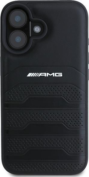 Produktbild Mercedes AMG AMHCP16SGSEBK iPhone 16 6.1" czarny/black hardcase Leather Debossed Lines Black Logo (Apple iPhone 16)