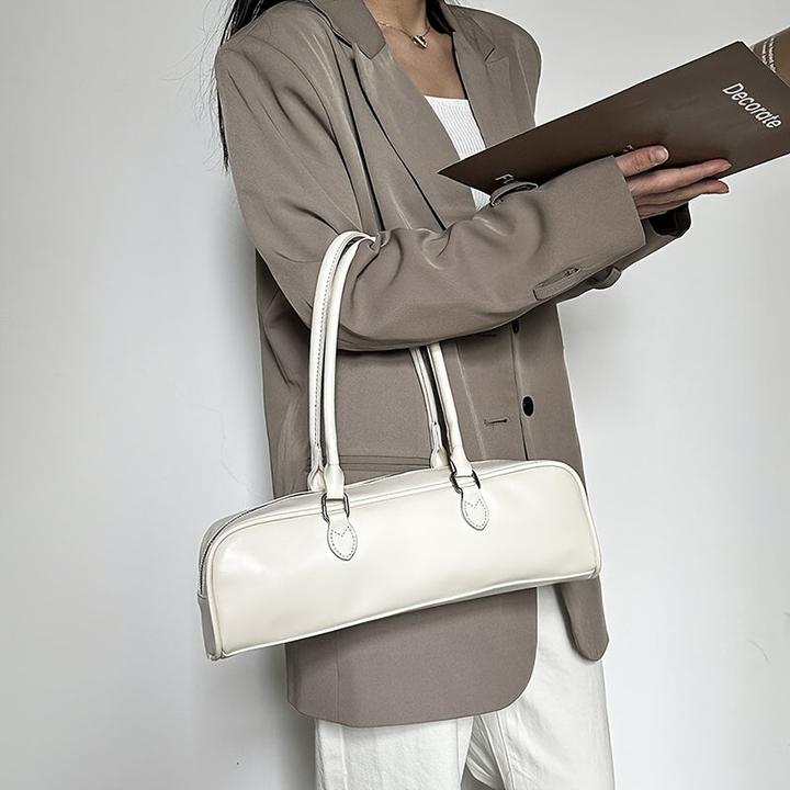Produktbild Only-Bags.Store Klassische Retro-Baguette-Tasche, PU-Leder lange Handtasche mit Reissverschluss, modische Geldbörse