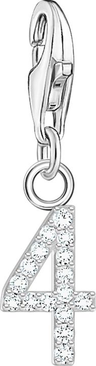 Produktbild Thomas Sabo Charm-Anhänger Zahl 4 mit weissen Steinen Silber (925er Silber)