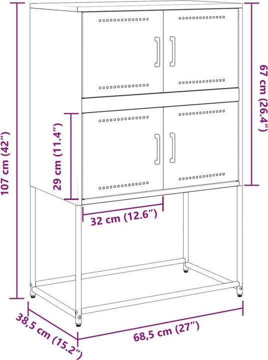 Image du produit VidaXL Buffet (68.5 x 38.5 x 107 cm)