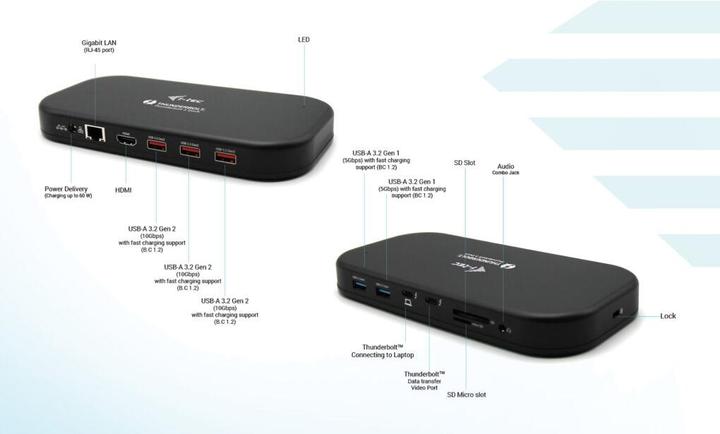 Immagine prodotto i-tec Thunderbolt 3 Dual Docking Station (Thunderbolt, 3 Porti)