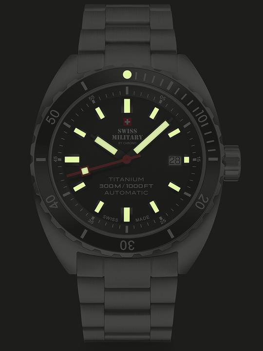 Produktbild Swiss Military SMA34100.01 Diver Titanium Automatik 42mm 30ATM (Taucheruhr, 42 mm)