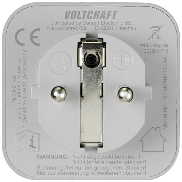 Immagine prodotto Voltcraft SEM6500 DUAL misuratore di costi energetici con presa radiocomandata, esportazione di dati