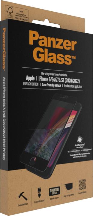 Actual product image PanzerGlass Case Friendly Privacy (1 Piece, Apple iPhone 6, Apple iPhone 6s, Apple iPhone 7, Apple iPhone 8, Apple iPhone SE (2nd Gen), Apple iPhone SE (3rd Gen))