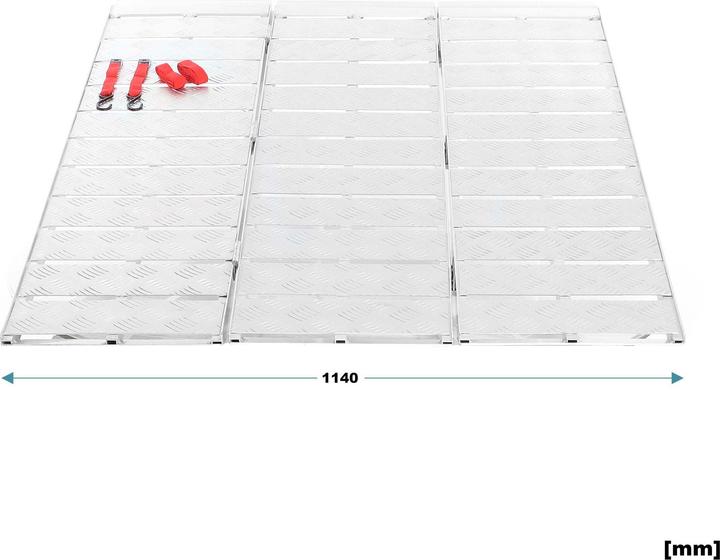 Actual product image Wiltec Auffahrrampe 3-fach klappbar 215cm 340kg Rampe Auffahrschiene Aluminium