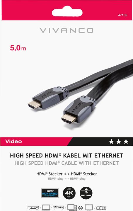 Immagine prodotto Vivanco HDMI (Typ A) — HDMI (Typ A) (5 m, HDMI)